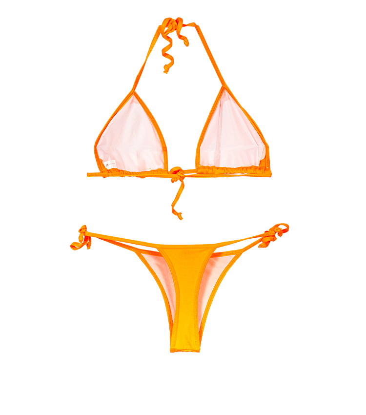 Bikini dos piezas naranja liso simple clásico