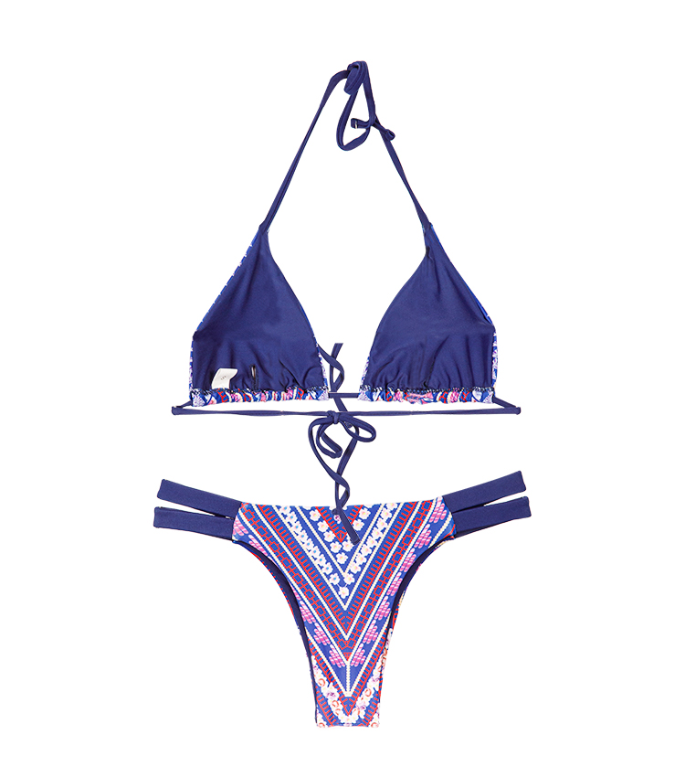 Bikini cuello halter estampado boho colores